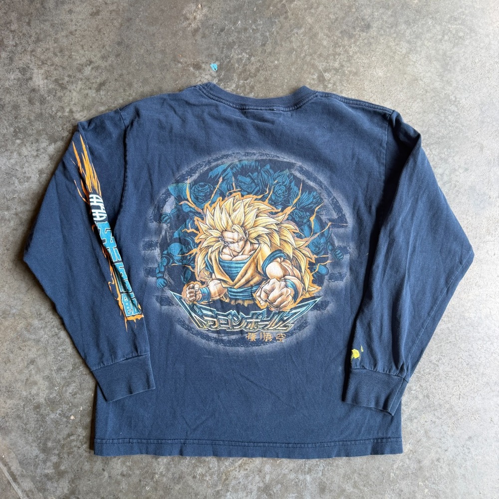 Vintage Y2K 2001 DBZ Dragon Ball Z Goku Super Saiyan Long Sleeve Shirt Youth L